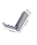 Slick Foldable Wall Hooks With Adhesive Backing For Space Saving No Drill Setup, gray plastic design, dimensions shown, ideal for hanging.