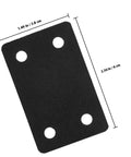 Six Pack Stainless Steel Furniture Joining Plates Black Flat Straight Brackets with Screws, shown with dimensions, for stable support.