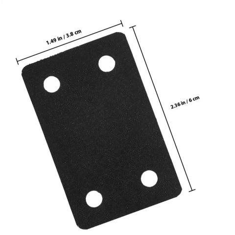 Six Pack Stainless Steel Furniture Joining Plates Black Flat Straight Brackets with Screws, shown with dimensions, for stable support.