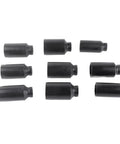 Pro 9 Piece 2 Inch Drive Axle Hub Nut Hex Socket Set That Hits The Spot With 29mm To 38mm Sizes Featuring Drilled Heads For Breaker Bars And Impact Wrenches Perfect For Serious Repair Work, black alloy steel sockets
