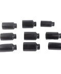 Heavy Duty 9-Piece Impact Rated Hex Socket Set For 1/2 Inch Drive Axle Hub Nuts Made From Hardened Chrome Steel Perfect For Pro Mechanic Tool Kits, nine black sockets