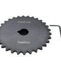 Beefed Up ANSI 35 Roller Chain Sprocket Type B Five Eighth Inch Bore Thirty Teeth Hardened 1045 Carbon Steel Sprocket with Key and Screw