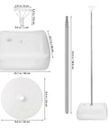 NUOBESTY balloon pillar kit: set of 4 white bases, tall metal poles with crown toppers for indoor or outdoor parties.