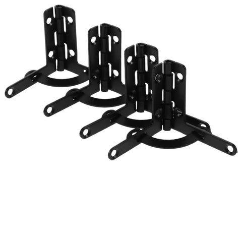 10 Piece Black Iron Cabinet Hinges Set for Boxes and Cabinets, Dope Decorative Concealed Style, Heavy Duty Metal Hinges, Classic Black Finish
