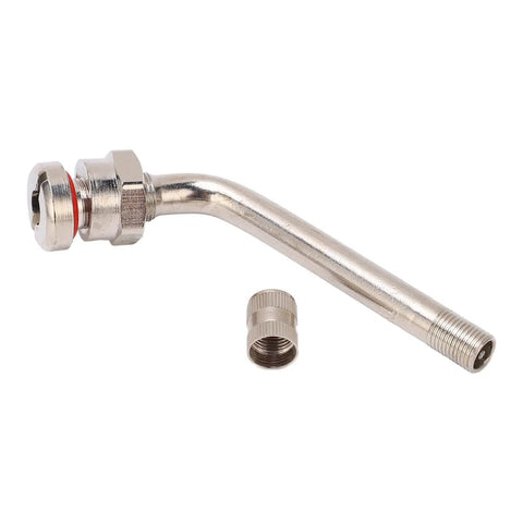 Pro Grade Heavy Duty Truck Tire Valve Stems With 60 Degree Extension Adapters TR545D For Alcoa 22.5 Inch And 24.5 Inch Aluminum Wheels Pack Of 10 Replacement Parts showing extension adapter detail