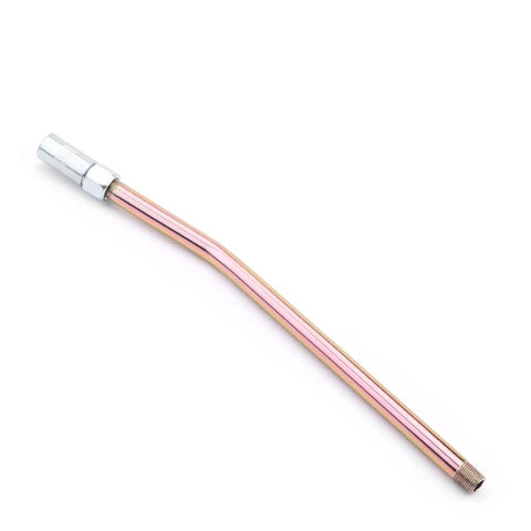 Pro Grade 1 8th Inch NPT Grease Fitting Kit With Zinc Plated Extension Tubes And Nozzle, zinc tube close-up view