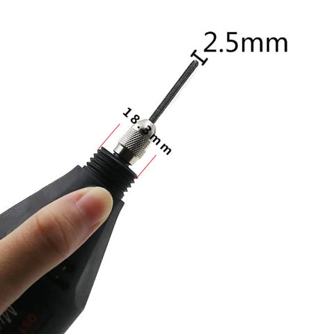 Heavy Duty Right Angle Converter Kit For Rotary Tools With Cool Running Bearings For Tight Spots And Precision Polishing Or Engraving Work Busts Tough Jobs Daily, 2.5mm size, showing attachment details.