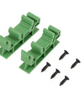 Green 20 Pack DIN Rail PCB Mount Bracket Clips for C45 Rail Fits 35mm and 15mm Wide Rails Easy Install and Detach Carrier Clips