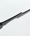 Close-up of Beefy Hand Cast Manganese Steel Machete With 52HRC Short Curved Blade, sharp edge detail