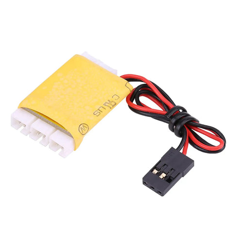 Yellow connector with cables from 8 LED RC Aircraft Lighting Kit With Flashing Navigation Lights For Airplanes And Helicopters Manual Or Remote Modes Compatible With Futaba JR KO 2 4G Transmitters.