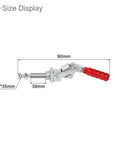 Side view of Heavy Duty Pro Grade Toggle Clamp 300 Lb Holding Capacity With Push Pull Quick Release Down Action And 180 Degree Handle Opening