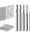 Rock Solid Tungsten Steel Micro Drill Bit Set Featuring Heavy Duty Manual Pin Vise with five micro bits in clear case.