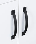 Two Pack 3 Inch Matte Black Cabinet Pulls Zinc Alloy Drawer Handles on white cabinet doors