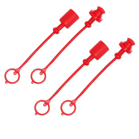 Two Pack 3/4 Inch Hydraulic Quick Coupler Dust Cap Covers For ISO A And ISO B Quick Disconnects Keeps Cap Attached To Hose With Retention Ring