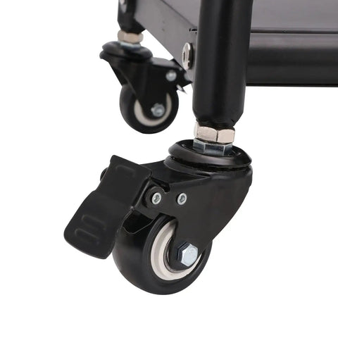 Detachable Dirt Bike Stand With Wheels And Tool Tray, Heavy Duty Maintenance Stand With locking casters and sturdy iron frame