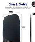 Side view of Ultra Slim Digital Kitchen Scale for food weighing, black, showing dimensions 6.1 x 8.1 x 0.5 inches, 5 kg capacity.