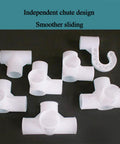 Plastic connectors for Portable Wardrobe Closet, enhancing sliding and assembly, features independent chute design.