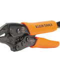 5-Inch Curved Jaw Locking Pliers With Quick Release Handles, High Torque Mole Grips, ergonomic orange handles, intuitive thumb knob.