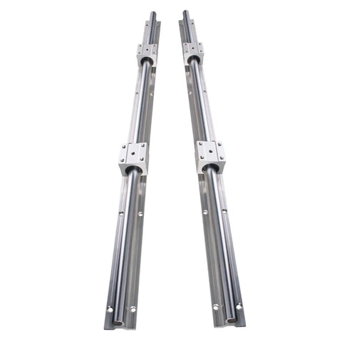 Top Tier 2pcs Sbr16 Sbr20 Linear Guide Rail Kit Featuring Smooth Motion With 4 Bearing Blocks Perfect For Diy Cnc Machines And Heavy Duty Equipment Projects At 1800 Or 2000mm Length For Serious Builders., two SBR20 steel linear guide rails with 4 bearing blocks