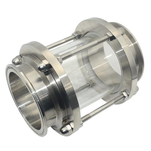 4 Inch Sanitary Flow Sight Glass Tri Clamp Stainless Steel 316 SS Inline Indicator With Full 360 Degree View Pro Grade Build Fits 4 Inch Tri Clamp 102MM Pipe 115MM Ferrule 120 PSI Max 300 Fahrenheit