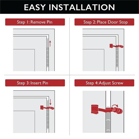 Easy installation guide for Two Point Two Inch Jumbo Hinge Pin Door Stop With Adjustable 85-125 Degrees, Zinc Alloy, Matte Black Finish