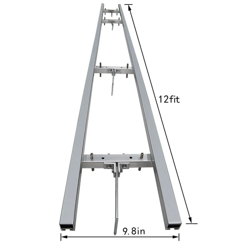 Portable Chainsaw Mill 12ft Rail Guide System for Easy Log Milling No Fuss Setup Aluminum Rail Kit with Steel Fix Beams