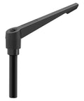 Hardcore Adjustable Clamping Lever Handle M16 X 63MM Male Thread Quick Release Locking Rotary Knob for lathe machinery, black design.