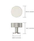 Top Shelf Brushed Satin Nickel Kitchen Cabinet Knobs 6 Pack Slick Drawer Handles For Bathroom Vanities And Dresser Drawers showing 28mm round design and 27mm height.