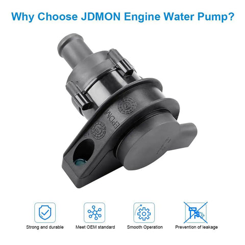 Beefy Auxiliary Cooling Pump With Conduit Plug And Seal Ring Drop In Fix For Audi A3 Q3 TT And VW Rides view of durable electric pump.
