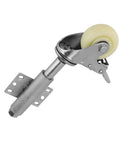 3 Inch Nylon Gate Wheel Caster with Spring Loaded Swivel and Brake, Heavy Duty Metal Gate Roller for Flat Surfaces, Weather Resistant