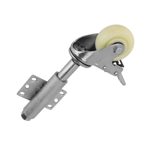 3 Inch Nylon Gate Wheel Caster with Spring Loaded Swivel and Brake, Heavy Duty Metal Gate Roller for Flat Surfaces, Weather Resistant