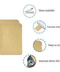 Kraft Paper Outside Vacuum Seal Bags With Foil Inside Open Top Heat Sealable Mylar Pouches For Sample Food Storage, Tear Notches