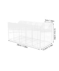 Upgrade Your Drawer Storage Vibe Today With This Sturdy Clear Acrylic Belt Organizer Designed With Five Flexible Foldable Sections To Store Ties And Belts, showcasing dimensions and compartments.