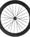 Road Ready Turbo Carbon Wheelset 38 50 60 88mm For 700c Clincher 23mm Wide UD Matte Finish Aero Rim Set Built For Speed V Brake Compatible Shimano 8 9 10 11 Speed Cassette Body, rear view of wheel with spokes