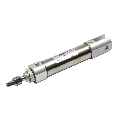 Beefy Double Acting Pneumatic Cylinder With Single Rod And Double Clevis Pins 16mm Bore Stroke 5 To 200mm Air Actuator For Industrial Automation Durable Aluminum Body Smooth Quiet Linear Motion, aluminum body