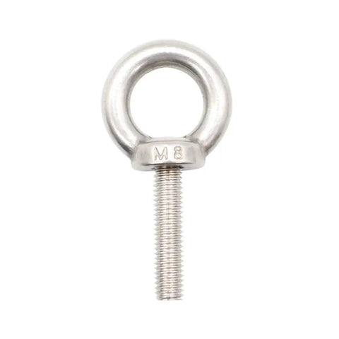 Stainless Steel M8 Ring Eye Bolts Set 32mm Threaded Length, 20mm Ring Inner Diameter, 8mm Ring Thickness, 67mm Total Height, 5 Pack