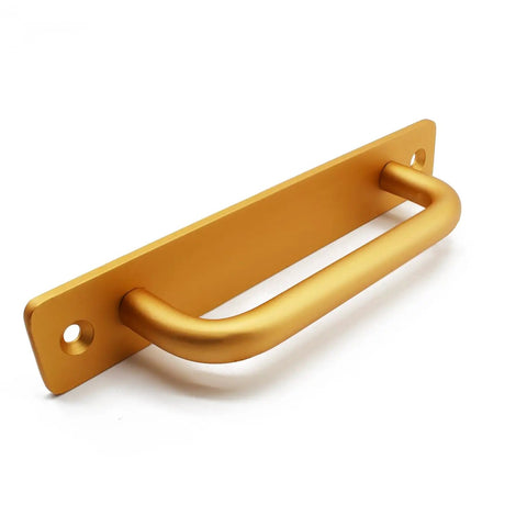 Two Pack Gold Aluminum Barn Door Handles Set 5.83 Inch Sliding Door Pulls For Wardrobes And Cabinets Easy Two Hole Mount Durable Aluminum Alloy Door Knobs For Doors Windows Closets