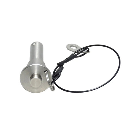 Heavy Duty Stainless Steel Quick Release Pin 10mm Press Lock Button Fastener Tool with cable for secure heavy load use.