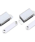 Push To Open Cabinet Catches 2 Pack Magnetic Door Latches, stainless steel magnets with plates, front view