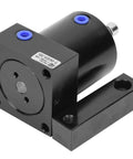 Swing Clamp Cylinder 90 Degree Rotary Actuator for Pneumatic Clamping heavy-duty aluminum construction, front view.