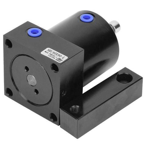 Swing Clamp Cylinder 90 Degree Rotary Actuator for Pneumatic Clamping heavy-duty aluminum construction, front view.