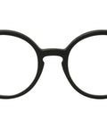 Round Prescription Eyeglass Frames RX7075 in Rubber Black Finish, front view, 49 mm, dope classic logo on outer temples.