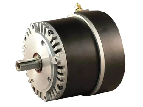 Heavy Duty Brush Type Permanent Magnet DC Motor Delivering 12 To 48 Volts Smooth Power With A Rock Solid 100 Amp Continuous Rating side view, metal casing, compact design