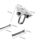 Heavy Duty 360 Degree Rotating Swing Hangers Set Stainless Steel Ceiling Hooks For Rock Solid Support And Easy Installation Ideal For Indoor Outdoor Suspended Items And Swing Hardware, silver set with bolts