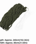 Single Person Outdoor Camping Hammock With Breathable Nylon Mesh And Rope in green, length 260 cm and width 80 cm.