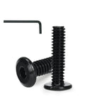 50 Pack 1/4-20 Hex Socket Cap Screws Flat Head Allen Bolts Black Oxide Stainless Steel 304 18-8 Fully Threaded 1 Inch Long