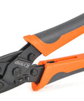 Pro Grade Open Barrel Crimp Tool For Molex AMP TYCO Deutsch Terminals 24 14 AWG with orange and black handles
