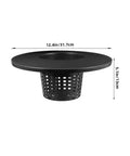Durable Hydroponic Mesh Net Pot Bucket with High Drainage, 12.4 inches diameter, black plastic, for greenhouse setup.