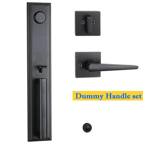 Double Door Lockset With Keyed Entry Handleset And Inactive Dummy Handleset Key Alike Front Exterior Door Lever shown