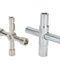 4 Way Sillcock Water Key And 4 End Utility Key Set Stainless Steel Faucet Valve Wrench Kit for opening valves and faucets